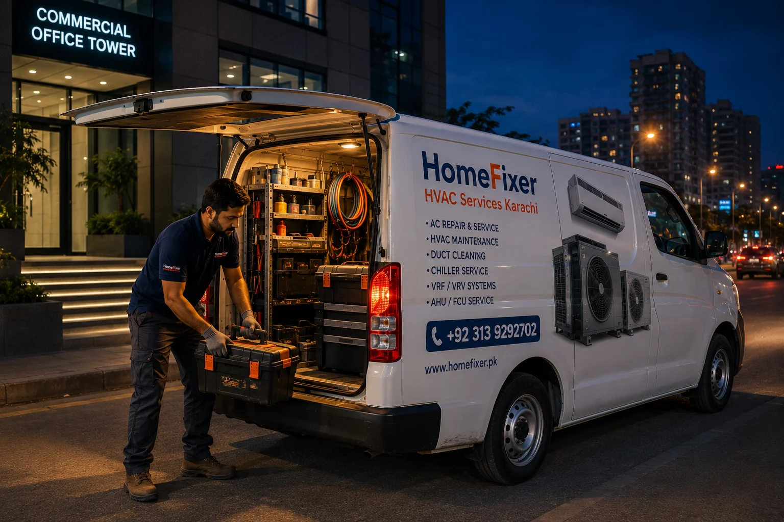 Emergency HVAC van (night call)