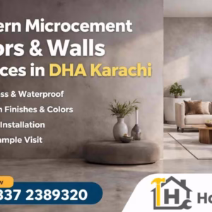Modern Microcement Floor and Wall Installation in DHA Karachi