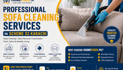 Professional Sofa Cleaning Services in Scheme 33 Karachi Homefixer.pk