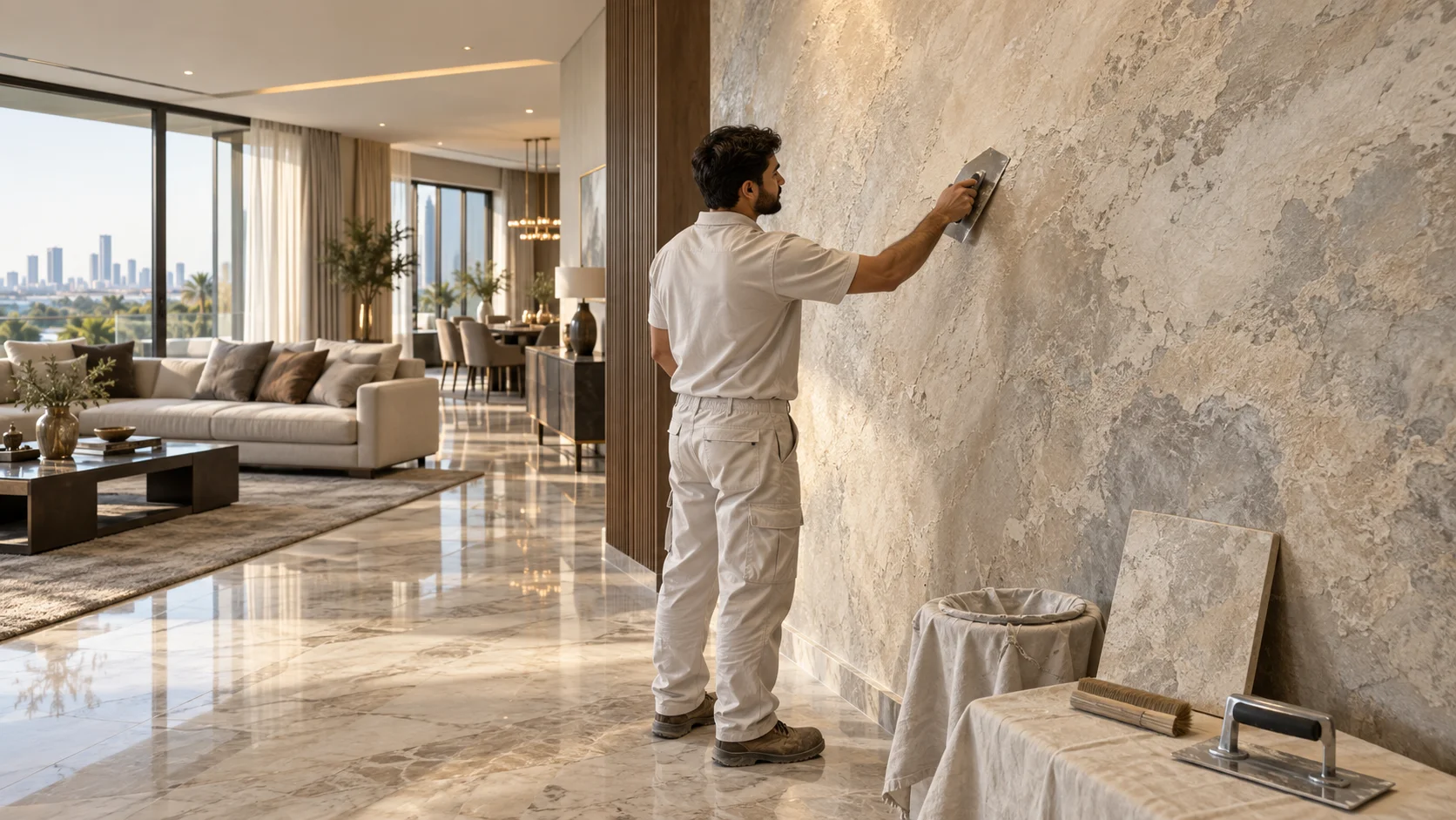 Professional texture services in DHA Karachi by HomeFixer.pk